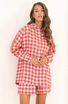 Red Gingham linen shirts, Linen Shirt, women Shirt, Oversized Shirt, button linen shirt, linen button up shirt, shirt women, linen clothing, linen clothes, linen clothes women, clothes, linen, boho linen, casual linen, pure linen, everyday linen