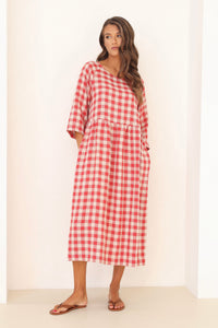 linen dress, midi linen dress, basic linen dress, dress linen, european linen dress, lithuanian linen dress, modest linendress, summer linen dress, gingham dress, check dress, checkered dress, gingham linen dress, gingham clothes