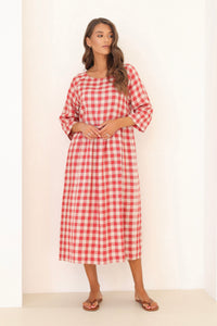 linen dress, midi linen dress, basic linen dress, dress linen, european linen dress, lithuanian linen dress, modest linendress, summer linen dress, gingham dress, check dress, checkered dress, gingham linen dress, gingham clothes