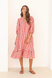 linen dress, midi linen dress, basic linen dress, dress linen, european linen dress, lithuanian linen dress, modest linendress, summer linen dress, gingham dress, check dress, checkered dress, gingham linen dress, gingham clothes