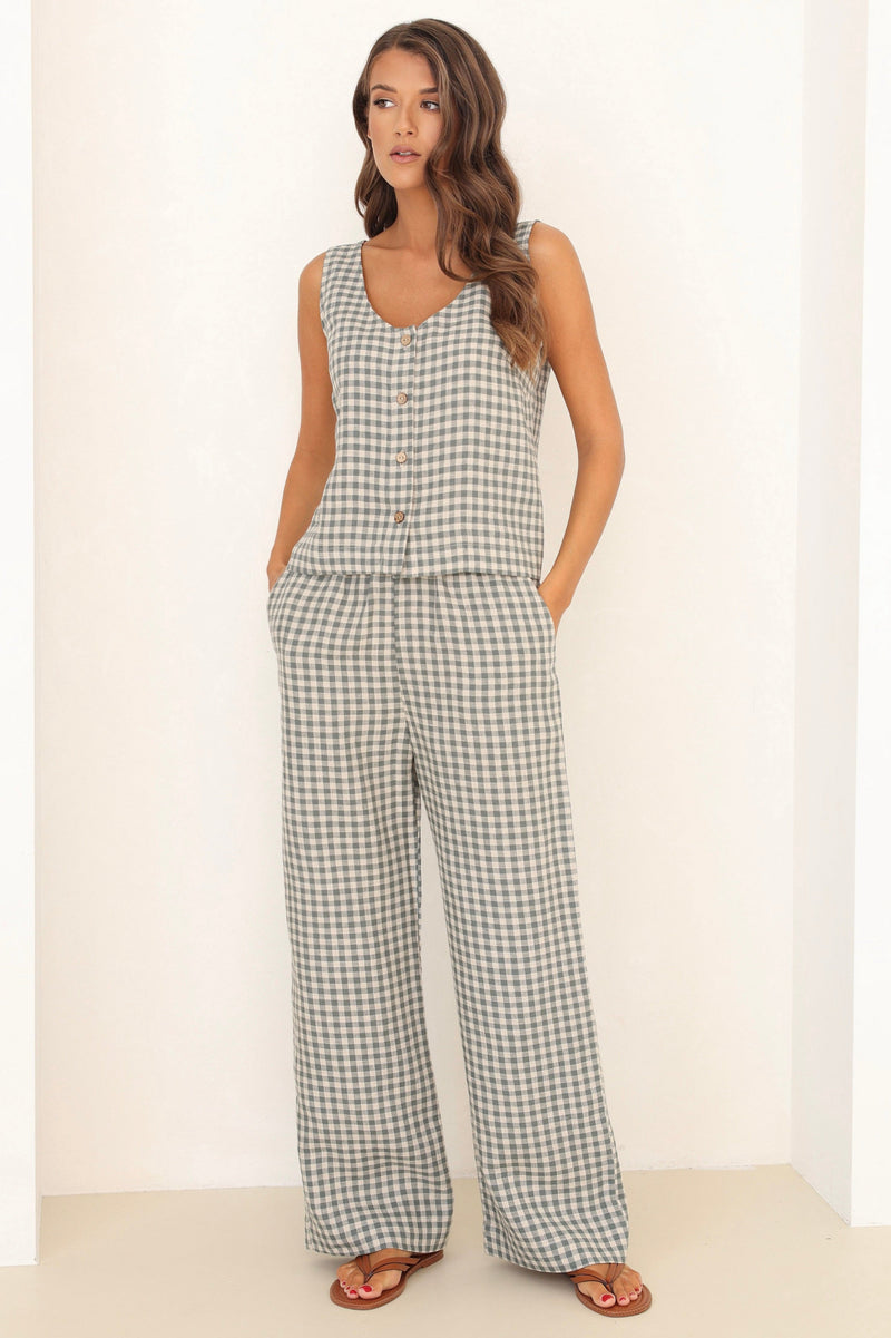 Linen trousers, gingham trousers, gingham pants, linen pants, linen bottoms, linen wide leg pants, wide leg pants linen, wide leg pants women, linen high waisted pants, linen high waist trousers, linen culottes, linen clothing, leinen kleidung