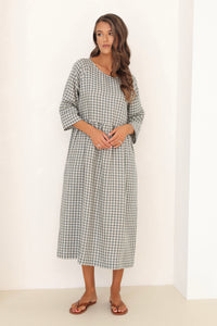 linen dress, gingham dress, check dress, checkered dress, gingham linen dress, gingham clothes, 
linen dress, midi linen dress, basic linen dress, dress linen, european linen dress, lithuanian linen dress, modest linen dress, vacation dress