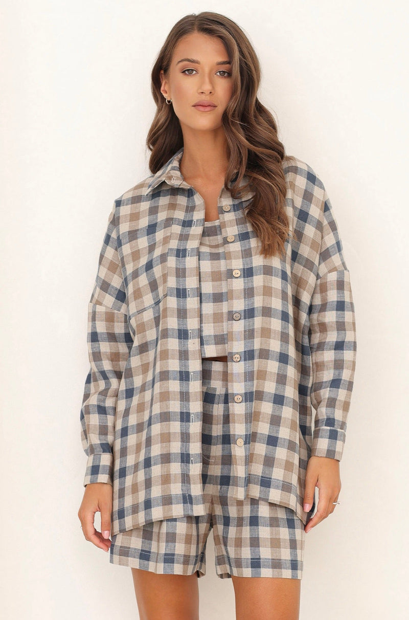 Gingham linen shirts, Linen Shirt, women Shirt, Oversized Shirt, button linen shirt, linen button up shirt, shirt women, linen clothing, linen clothes, linen clothes women, clothes, linen, boho linen, casual linen, pure linen, everyday linen