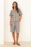 Long linen shorts women, capris linen, capris pants, capris for women, capris women, linen pants, bottoms, high waisted linen pants, high waist linen trousers, culottes, linen, linen clothing, gingham clothes, gingham shorts, gingham pants