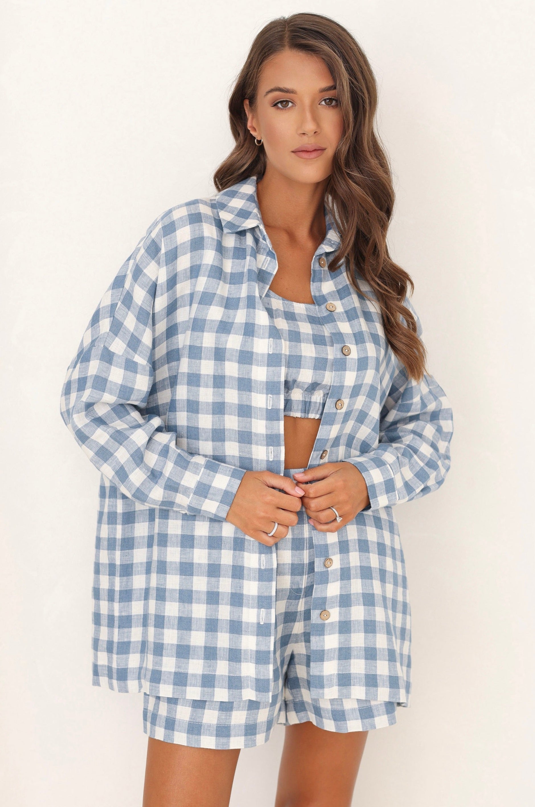 Chaps No Iron Button Up Shirt Womens Plus Size XXL Blue White Striped Chaps No Iron Button Up Shirt Womens Plus Size XXL Blue White Striped