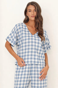 Loose Linen Top, gingham linen top women, Short Sleeve Linen Top, linen tops, basic linen top, blouses linen, linen blouse, linen tshirt, linen clothing, linen clothes, linen clothes women, boho linen, casual linen, everyday linen