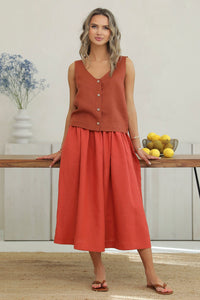 linen clothing, linen clothes, linen clothes women, clothes, linen, boho linen, casual linen, pure linen, cloth linen, everyday linen, handmade linen, 100 linen, lithuanian linen, baltic linen, washed linen, soft linen, geschenk, leinen, kleidung, clothes, womens clothing, euro linen, women summer clothes, linen skirt, linen skirts, High waist skirt, midi skirt, skirt with pockets, skirt, casual, skirt, ruffled skirt, gathered linen skirt, bottoms, terracotta skirt